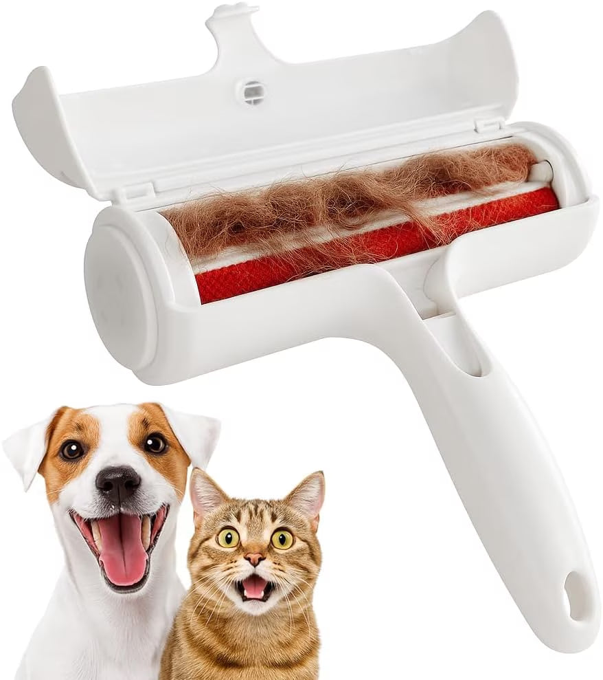 Reusable Pet Hair Remover Roller, Lint Fur Remover for Dogs and Cats, Self-Cleaning Lint Roller for Couch, Carpet, Bedding and Furniture