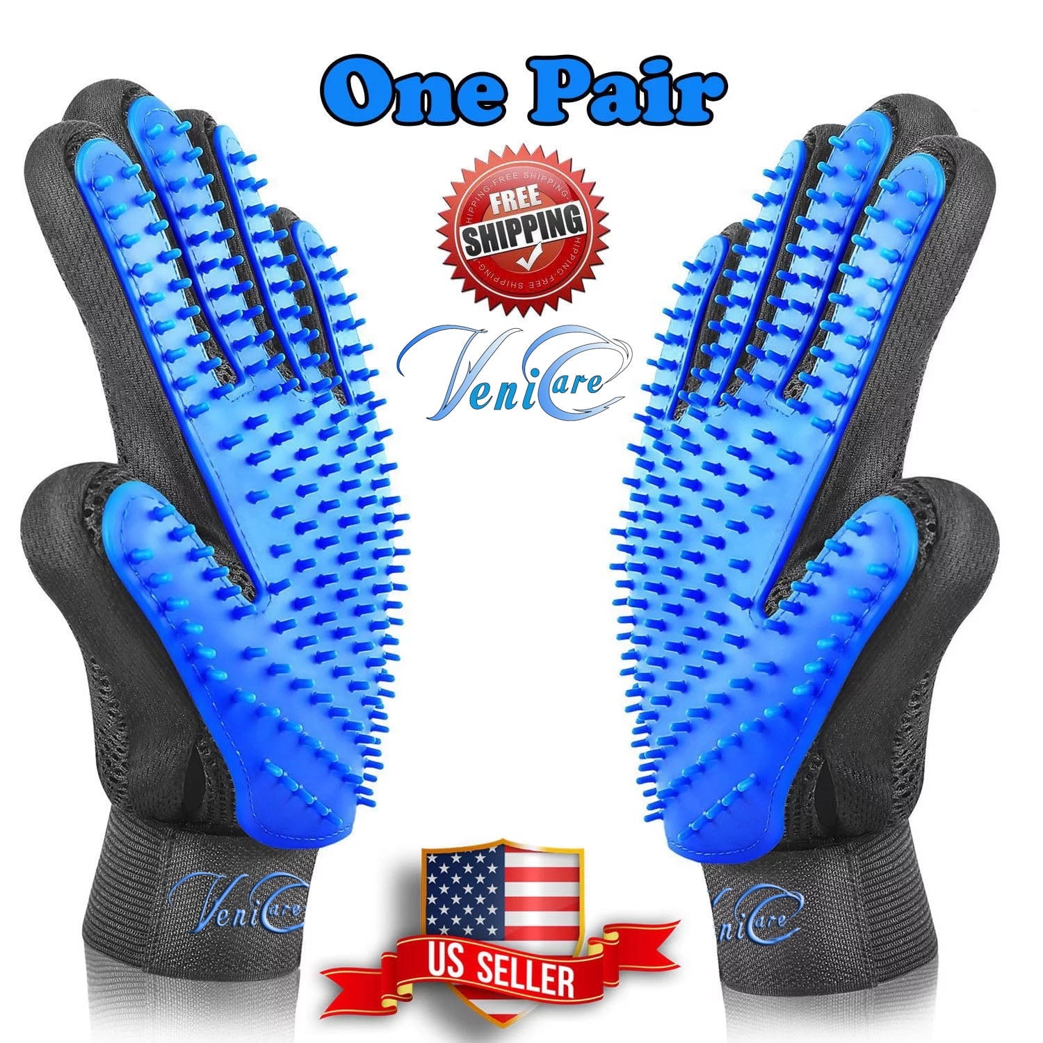 Pet Deshedding Glove – Gentle Grooming & Hair Remover Mitt for Dogs & Cats