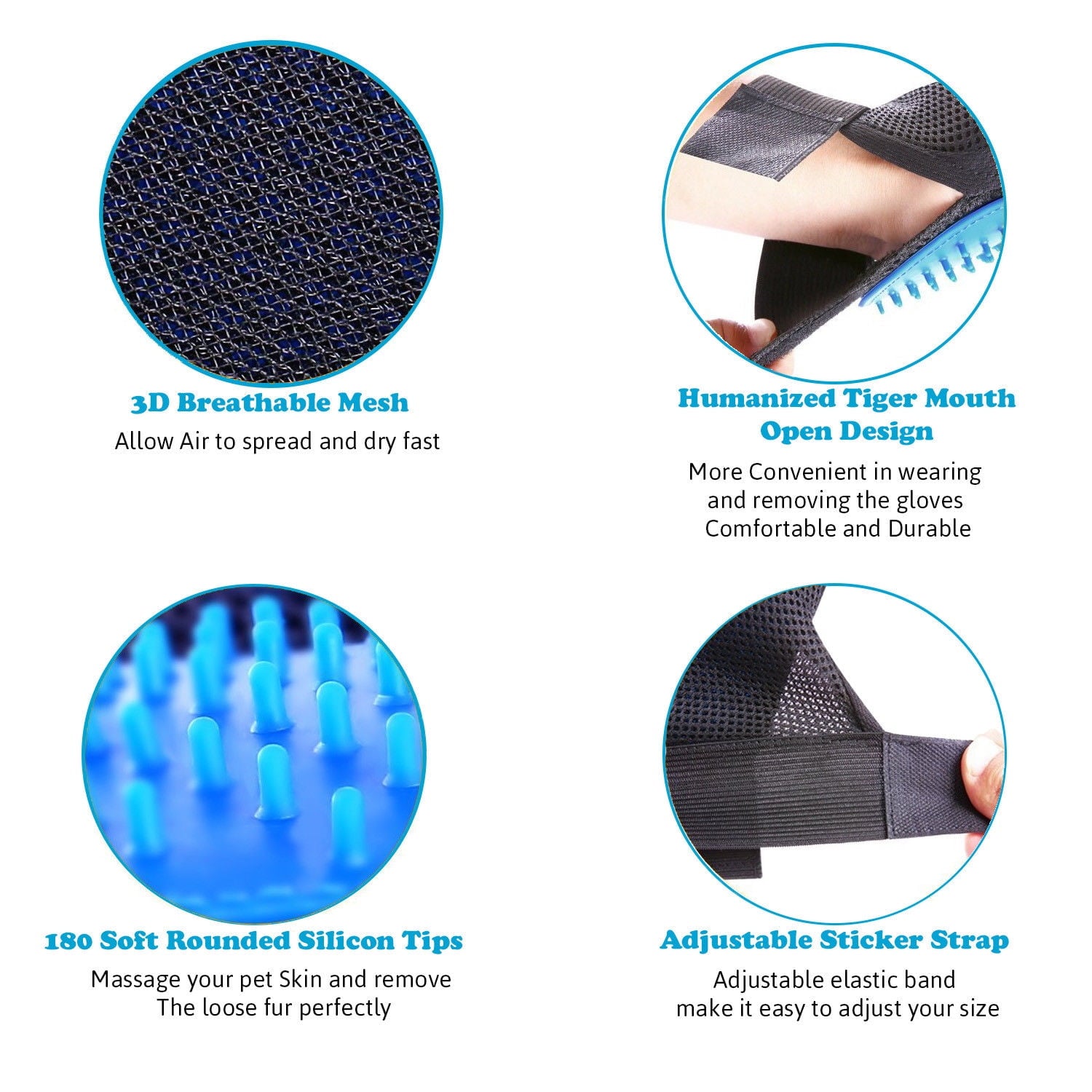 Pet Deshedding Glove – Gentle Grooming & Hair Remover Mitt for Dogs & Cats
