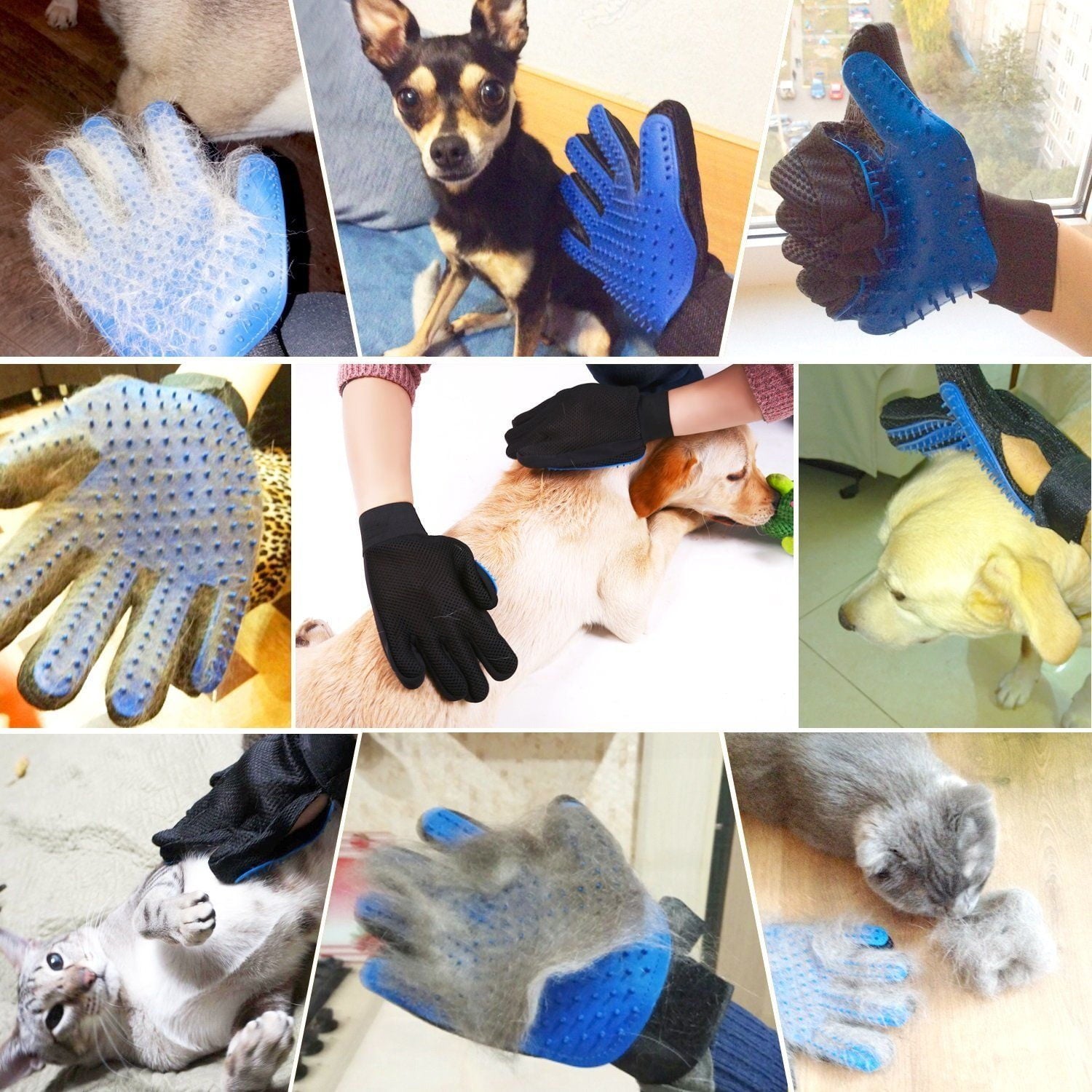 Pet Deshedding Glove – Gentle Grooming & Hair Remover Mitt for Dogs & Cats
